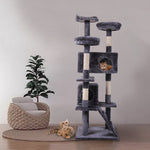 ZUN Cat Tree Cat Tower with Scratching Ball, Plush Cushion, Ladder and Condos for Indoor Cats, Gray W2181P147631