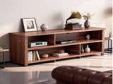 Dark Brown Particle Board TV Stand, 70.07"15.75"24.4" Double Layer Entertainment Center with Open 05126752