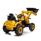 ZUN Ride on Excavator, 12V Battery Powered Construction Vehicles for Kids, Front Loader with Horn, 2 W1629141773