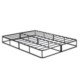 Full Mattress Foundation 1pc Black Metal Frame with Textured Fabric Cover B011P197731