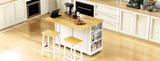 K&K 48 inch Large Kitchen Island with Drop Leaf,Power Outlet,Internal Rack,Rolling Kitchen N707P257057W