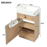 18.5" Bathroom Vanity with Reversible Resin Sink, MDF Cabinet with Adjustable Shelf and Elegant Zinc N729P285512N