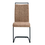 ZUN Dining Chairs,tech cloth High Back Upholstered Side Chair with C-shaped Tube Black Metal Legs for W115155748