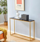 ZUN Console Tables for Entryway, Faux Marble Sofa Tables, Entryway Table for Living Room, Gold Entrance 82035187