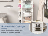Rotating Shoe Rack Tower, 7-Tier Spinning Shoe Rack, Free Standing 360&deg Revolving Shoe Organizer, 82682241