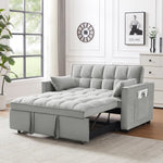 ZUN Modern Velvet Loveseat Futon Sofa Couch w/Pullout Bed,Small Love Seat Lounge Sofa w/Reclining W1359P183644