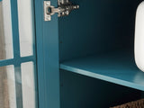 62" TV Stand, Buffet Sideboard Cabinet, Teal Blue W96570022