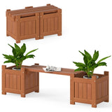 2-in-1 Outdoor Planter & Bench - Solid Wood Build, Waterproof Finish, Perfect for Potted 42903818