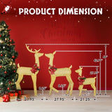 3-Piece Lighted Christmas Reindeer Family Set Outdoor Decorations, Weather Proof 2D Deer Family Set 95517130