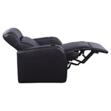 Black Upholstered Recliner with Cup Holder B062P145437