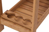 Outdoor Wooden Grill Cart Table with Wheels, Metal Top and Storage, for Patio Backyard Garden BBQ W2640P292929