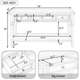 Classic Retro Style Console Table with Three Top Drawers and Open Style Bottom Shelf, Easy Assembly 97945563