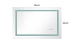 ZUN LED Bathroom Mirror 36 "x 24 " with Front and Backlight, Large Dimmable Wall Mirrors with Anti-Fog, W928P177619