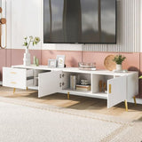 ZUN U-Can Modern TV Stand with 5 Champagne legs - Durable, stylish, spacious, versatile storage TVS up WF300600AAK