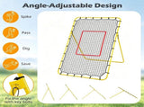 4-Level Adjustable Volleyball Rebounder Net, 7x4FT Large Rebound Training Net with Metal Frame, 98351594