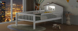 Twin Size Wood Platform Bed with House-shaped Headboard, LED and Built-in Storage, White N709P184429K