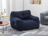 010-Soft Teddy Fabric Tufted Foam Bean Bag Chair With Teddy Fabric Dark Blue W52761254