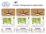 Outdoor ceiling fan with light 42-inch walnut-coloured waterproof gazebo ceiling fan with light, W1962P573657