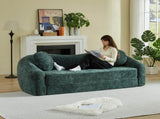 86-inch Curved Convertible Sofa Recliner, 2-in-1 Frameless Folding Sofa Bed with Pull-Out Base and W3505P452833