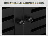 Shoe cabinet with 2 doors, 5 open compartments, and a tabletop with a back panel made of MDF 12353522