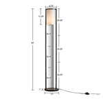 ZUN Metal Floor Lamp with Glass Cylinder Shade B03599405