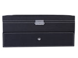 20 Compartments Dual Layers Elegant Wooden Watch Collection Box Black 74095307