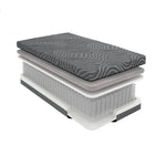 ZUN 8-inch Queen Mattress Copper-Infused Memory Foam Hybrid Mattress, Gray, Mattress in a Box, B011P213357