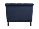 Luxurious Room Accent Chair 1pc Blue Velvet Upholstered Button Tufted Nailhead Trim Modern B011126019