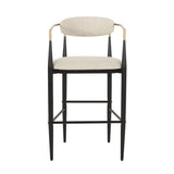 Barstools Set of 2, Counter Height Upholstered Bar Stools with Backs and Iron Legs for Kitchen N779P248198B