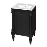 18-Inch Modern Bathroom Vanity with Sink, Modern Bathroom Storage Cabinet with Door, Freestanding N710P257401B