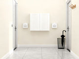 White Shaker Solid Wood Wall Cabinet with Soft-Close Doors, Adjustable Shelves - 24" Double Door W5662P465992