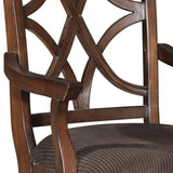 Brown and Dark Walnut Cross Back Arm Chairs B062P182698