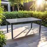 Modern 35.5"x67" Rectangular Outdoor Patio Dining Table with Post-Leg Design, Rust-Free & W1886P272354