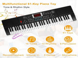 61 Key Kids Piano Toy with Adjustable Stand & Microphone - Multifunctional Electronic Keyboard with 87964547