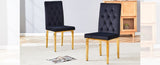 2 piece dining chairs.The gold metal legs complement the black velvet, showcasing a perfect blend of W1151131994