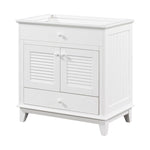 ZUN 30" Bathroom Vanity Base without Sink, Bathroom Cabinet with Two Doors and One Drawer, White WF294109AAK