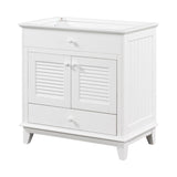 ZUN 30" Bathroom Vanity Base without Sink, Bathroom Cabinet with Two Doors and One Drawer, White WF294109AAK