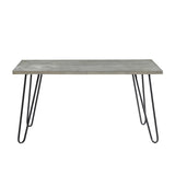 Modern Sleek Design Dining Table 1pc Light Gray Wooden Top Black Finish Metal Legs Dining Furniture B011134426