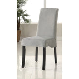Set of 2 Velvet Upholstered Dining Side Chairs, Grey and Black B016P223085