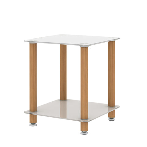 ZUN 1-Piece White+Oak Side Table , 2-Tier Space End Table ,Modern Night Stand, Sofa table, Side Table 38059577