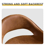 2pcs hollow backrest PU spray-coated bent iron feet bar stool brown with swivel 59533108