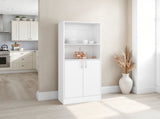 Griffin Multi-storage Cabinet with 5 Compartments, and 2 Doors, White B097P474300