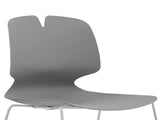 Modern Stacked Office Chair Set with Ergonomic Design in Grey, Polypropylene and Steel Construction, W3788P373805