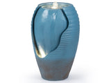 16"32" Outdoor Cracked Jar Water Fountain with LED Lights Resin Patio Water Feature 94736083
