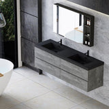 72" Floating Bathroom Vanity with Sink, Modern Wall-Mounted Bathroom Storage Vanity Cabinet with Two W1573P155850