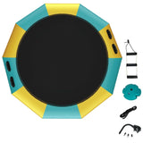 10 Feet Floating Water Trampoline - 330 lbs Capacity, Durable PVC/Oxford Cloth, with 500W Inflator & 39663320