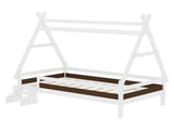 Twin House Platform Bed with Stairs, Solid Wood Twin Bed Frame, Low Profile and Childlike Fun W1580P354718