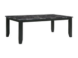 Simple Classic Dark Gray 7pc Set Faux Marble Top Table 6xSide Chairs Leatherette Seats B2741P348915