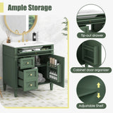 30'' Bathroom Vanity with Top Sink, Modern Bathroom Storage Cabinet with 2 Drawers and a Tip-out N710P206904F