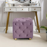 Purple Modern Velvet Upholstered Ottoman, Exquisite Small End Table, Soft Foot Stool,Dressing Makeup W1170103517